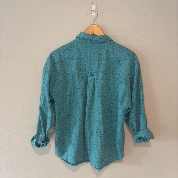 VINTAGE 90s SEGRETS SUN PRINTS Blue 100% Cotton Button‎ Down Casual Shirt Medium - Picture 2 of 12
